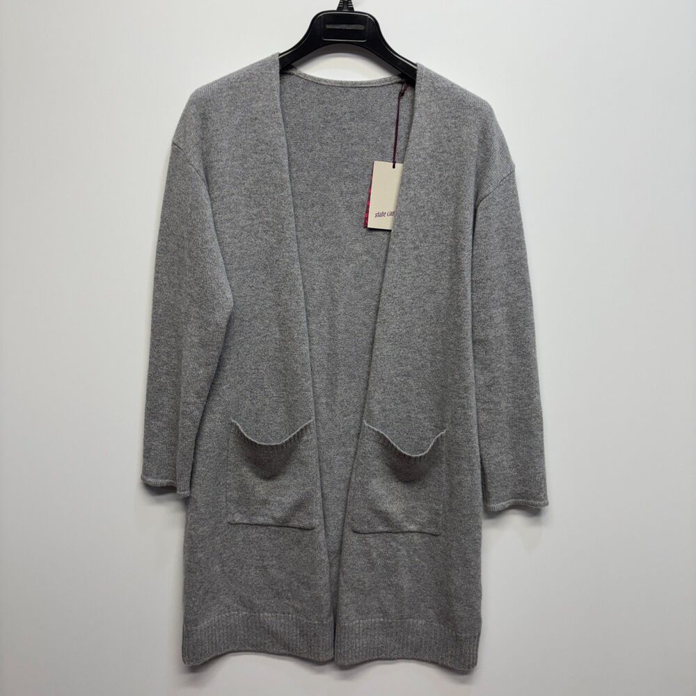 NWT State Cashmere Women Open Cardigan 100% Cashmere Sweater XL X-Large D106 -19